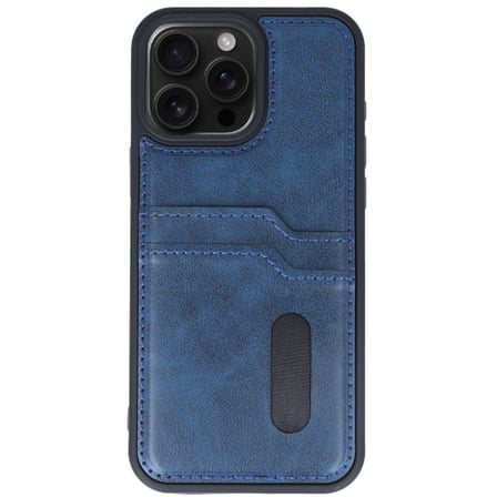 iPhone 14 Pro Max Kılıf Sara Kartvizitli Deri Kılıf - Lacivert