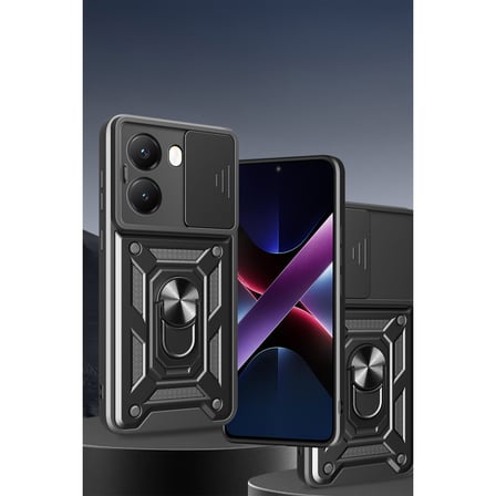 X7 Pro Kılıf Pars Lens Yüzüklü Silikon - Lacivert