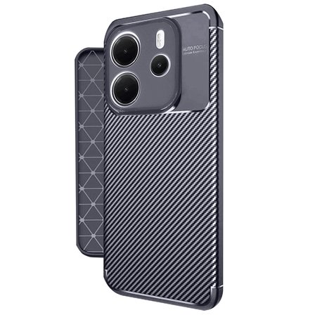 Redmi Note 14 4G Kılıf Auto Focus Karbon Kapak - Lacivert