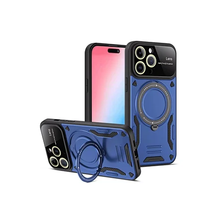 iPhone 15 Pro Joy Lens Standlı Kapak - Lacivert