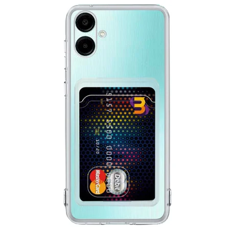 Galaxy A06 Kılıf Kart Şeffaf Silikon - Şeffaf