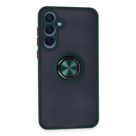 Galaxy A35 5G Kılıf Montreal Yüzüklü Silikon Kapak - Yeşil