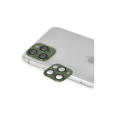 iPhone 11 Pro Max Pers Alüminyum Kamera Lens - Yeşil
