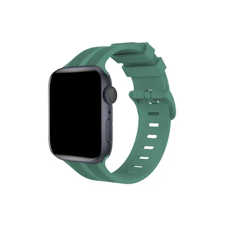 Watch 38mm KR408 Çizgili Silikon Kordon - Yeşil