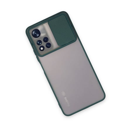 Redmi Note 11T Kılıf Palm Buzlu Kamera Sürgülü Silikon - Yeşil