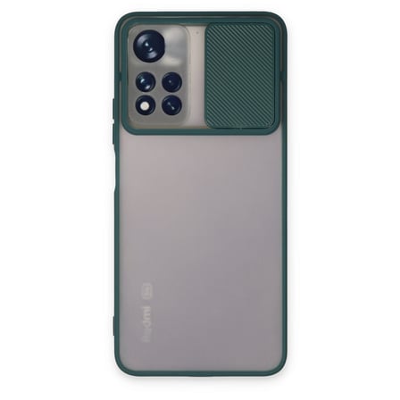 Redmi Note 11T Kılıf Palm Buzlu Kamera Sürgülü Silikon - Yeşil