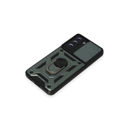 Galaxy S21 FE Kılıf Pars Lens Yüzüklü Silikon - Yeşil