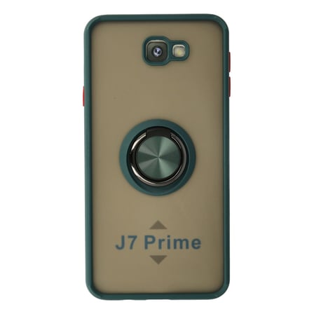 Galaxy J7 Prime Kılıf Montreal Yüzüklü Silikon Kapak - Yeşil