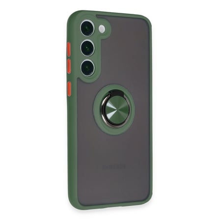 Galaxy S23 Plus Kılıf Montreal Yüzüklü Silikon Kapak - Yeşil