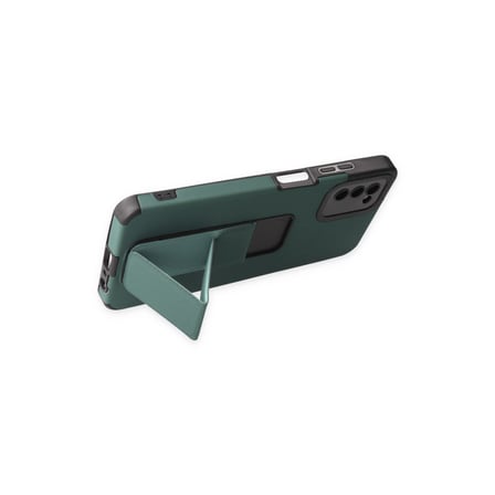 Galaxy A03S Kılıf Mega Standlı Silikon - Yeşil