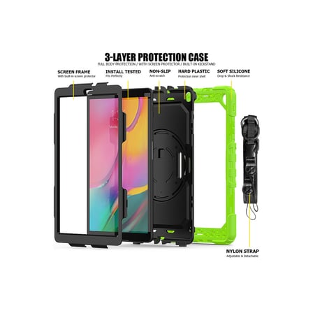 Galaxy T510 Tab A 10.1 Kılıf Pars Tablet Kapak - Yeşil