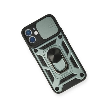 iPhone 11 Kılıf Pars Lens Yüzüklü Silikon - Yeşil