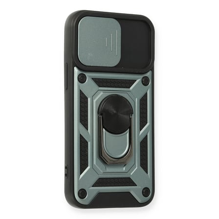 iPhone 11 Kılıf Pars Lens Yüzüklü Silikon - Yeşil