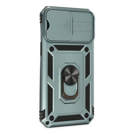 iPhone 14 Pro Max Kılıf Pars Lens Yüzüklü Silikon - Yeşil