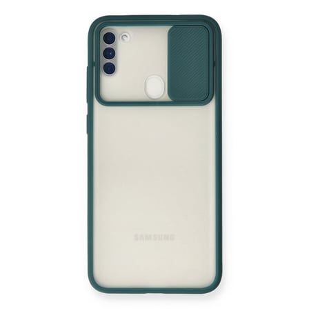 Galaxy A11 Kılıf Palm Buzlu Kamera Sürgülü Silikon - Yeşil