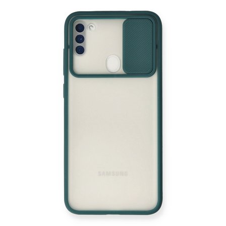 Galaxy A11 Kılıf Palm Buzlu Kamera Sürgülü Silikon - Yeşil