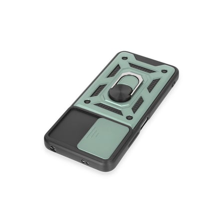 Note 12 5G Kılıf Pars Lens Yüzüklü Silikon - Yeşil