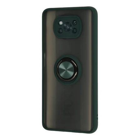 Pocophone X3 Kılıf Montreal Yüzüklü Silikon Kapak - Yeşil