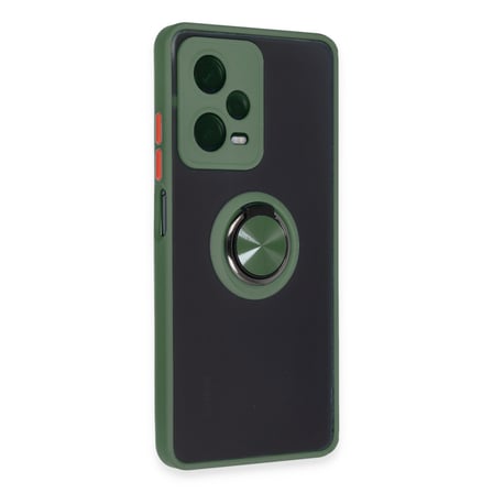 Redmi Note 12 5G Kılıf Montreal Yüzüklü Silikon Kapak - Yeşil