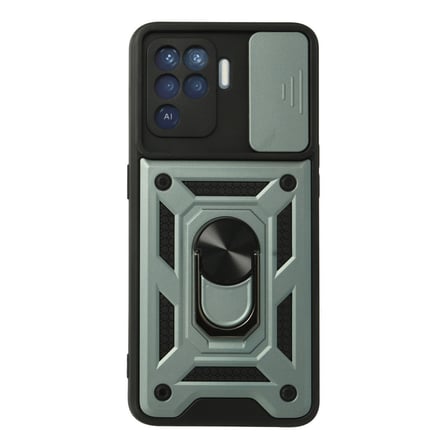 Reno 5 Lite Kılıf Pars Lens Yüzüklü Silikon - Yeşil