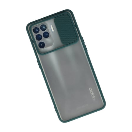 Reno 5 Lite Kılıf Palm Buzlu Kamera Sürgülü Silikon - Yeşil