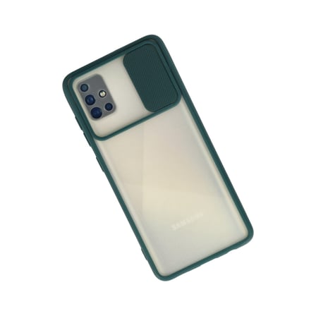 Galaxy A71 Kılıf Palm Buzlu Kamera Sürgülü Silikon - Yeşil