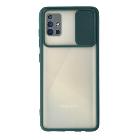 Galaxy A71 Kılıf Palm Buzlu Kamera Sürgülü Silikon - Yeşil