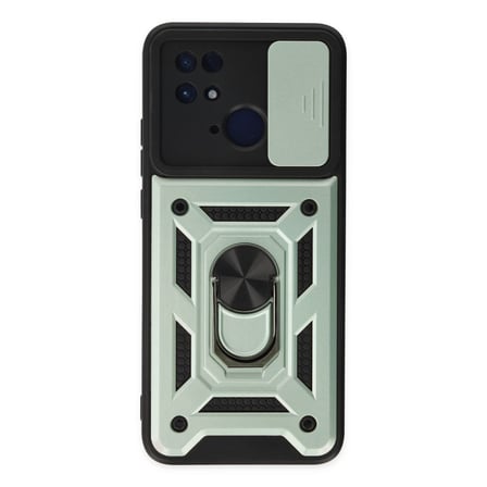 Redmi 10C Kılıf Pars Lens Yüzüklü Silikon - Yeşil