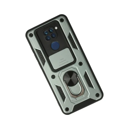 Note 9 Kılıf Pars Lens Yüzüklü Silikon - Yeşil