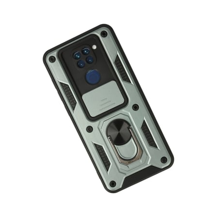 Redmi Note 9 Kılıf Pars Lens Yüzüklü Silikon - Yeşil