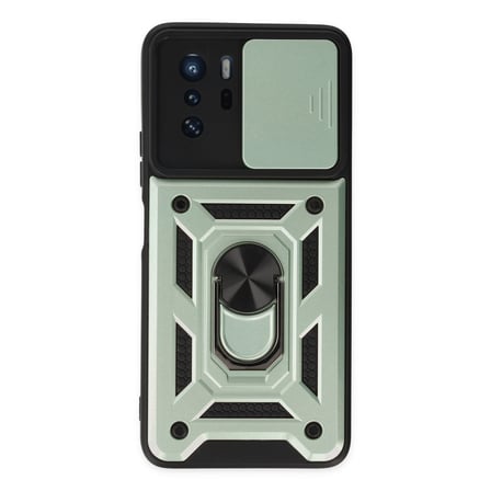 Poco X3 GT Kılıf Pars Lens Yüzüklü Silikon - Yeşil
