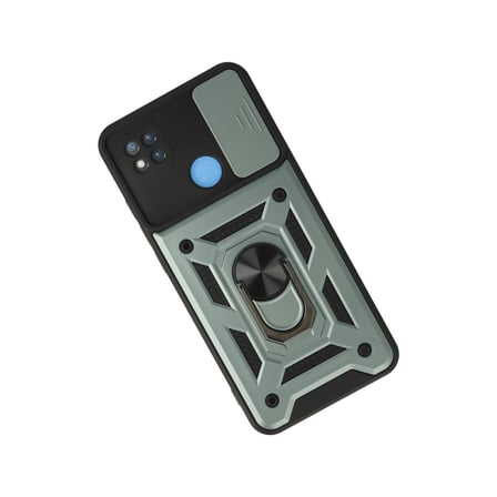 Redmi 9C Kılıf Pars Lens Yüzüklü Silikon - Yeşil