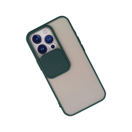 iPhone 13 Pro Kılıf Palm Buzlu Kamera Sürgülü Silikon - Yeşil