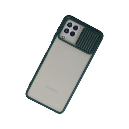 Galaxy A22 Kılıf Palm Buzlu Kamera Sürgülü Silikon - Yeşil
