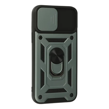 iPhone 13 Pro Kılıf Pars Lens Yüzüklü Silikon - Yeşil