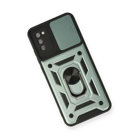 Galaxy A03S Kılıf Pars Lens Yüzüklü Silikon - Yeşil
