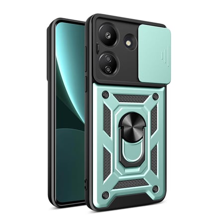 Redmi 13C Kılıf Pars Lens Yüzüklü Silikon - Yeşil