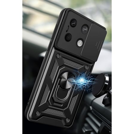 Redmi Note 13 4G Kılıf Pars Lens Yüzüklü Silikon - Yeşil