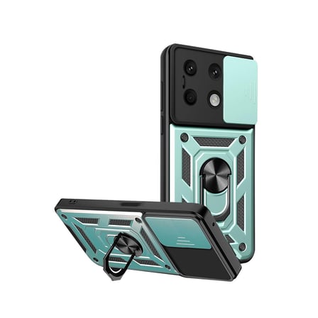 Redmi Note 13 4G Kılıf Pars Lens Yüzüklü Silikon - Yeşil