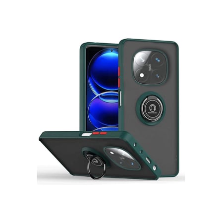Redmi Note 14 Pro Plus Kılıf Montreal Yüzüklü Silikon Kapak - Yeşil