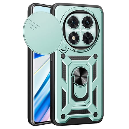 Redmi Note 14 Pro 4G Kılıf Pars Lens Yüzüklü Silikon - Yeşil