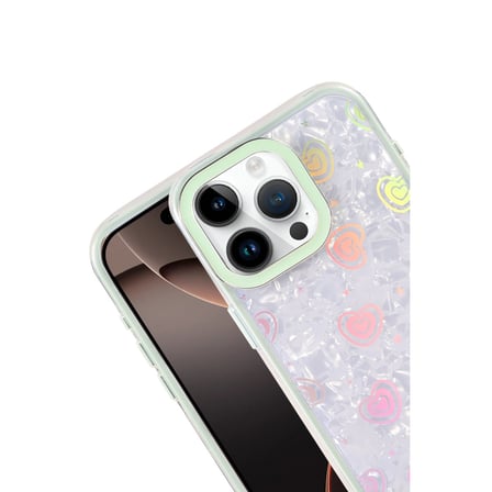 Erdo Ticaret iPhone 14 Kılıfı Yeşil Lumi Desenli Arka Kapak - Plastik
