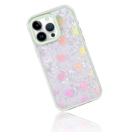 Erdo Ticaret iPhone 16 Pro Kılıf Yeşil Lumi Desenli Arka Kılıf Plastik