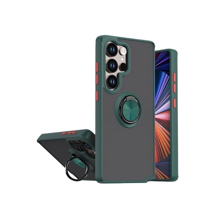 Galaxy S26 Ultra Montreal Yüzüklü Silikon Kapak - Yeşil