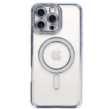 iPhone 16 Pro Kılıf Joke Simli Magneticsafe Kılıf - Mavi