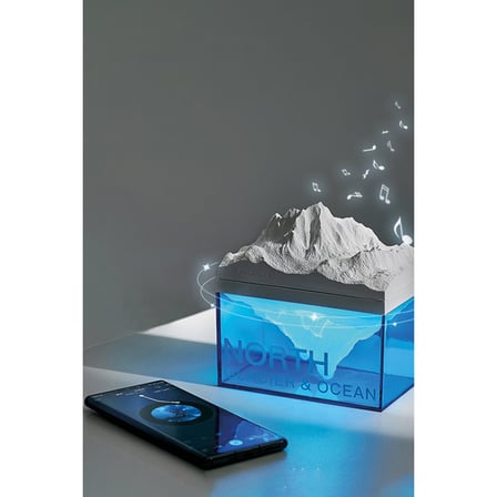 Erdo Ticaret Z4 Kuzey Okyanus Temalı Gece Lambası Özellikli Kablosuz Bluetooth Hoparlör Mavi 3D Surround Ses
