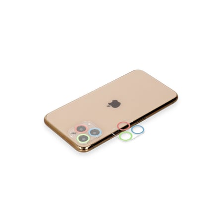 Erdo Ticaret iPhone 11 Pro Max Renkli Kamera Lens Koruyucu Cam Alüminyum Mavi Yeşil
