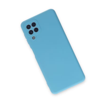 Galaxy A22 Kılıf Nano içi Kadife Silikon - Mavi