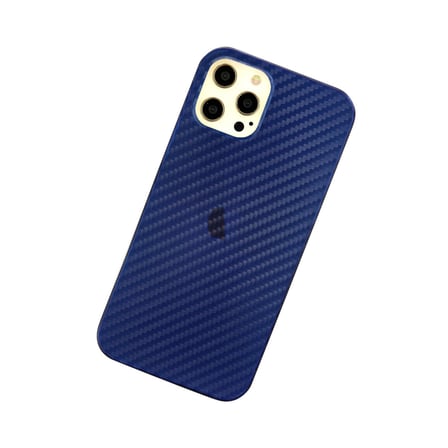 iPhone 12 Pro Max Kılıf Karbon PP Silikon - Mavi