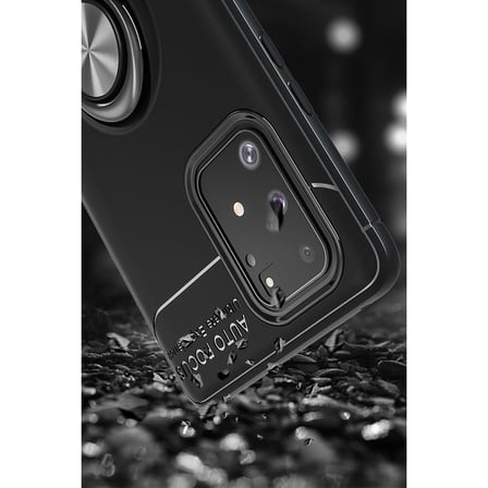 Erdo Ticaret Samsung Galaxy A91 / S10 Lite Kılıf Silikon Mavi Yüzüklü Stand Özellikli